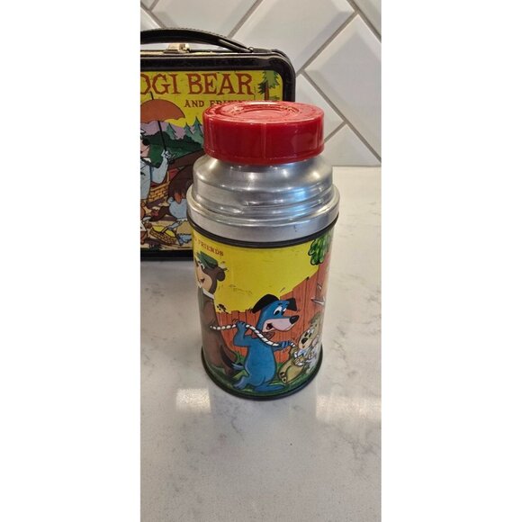 Vintage 1960s Yogi Bear & Friends Metal Lunchbox With Thermos - Picture 3 of 8
